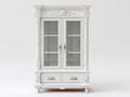 Vitrinas de madera con puertas de cristal 120x40x190 cm - Blanco - Diseño clásico elegante