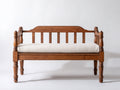 Bancos de jardín de madera 150 x 65 x 90 cm - Marrón natural y blanco - Diseño clásico con asiento acolchado