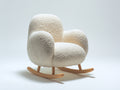 Mecedoras tapizadas - tejido bouclé y madera 80 x 85 x 90 cm - beige claro - sillón mecedora moderno con respaldo envolvente