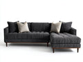 Sofás de esquina de tela 290 x 170 x 80 cm - Gris oscuro - Diseño moderno con chaise longue para salón