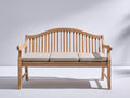 Bancos de jardín de madera 180 x 65 x 95 cm - Madera natural y beige - Diseño clásico con asiento acolchado