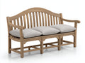 Banco de jardín madera 180x70x95 cm natural con cojines asiento exterior clásico