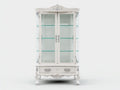 Vitrinas de madera con puertas de cristal 90x40x190 cm - Blanco - Estilo clásico decorativo