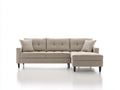 Sofás de esquina tapizado en tela 300x170x85 cm - Beige y negro - Diseño moderno en forma de L