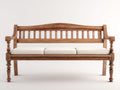 Banco de jardín madera 180x60x90 cm natural asiento exterior clásico