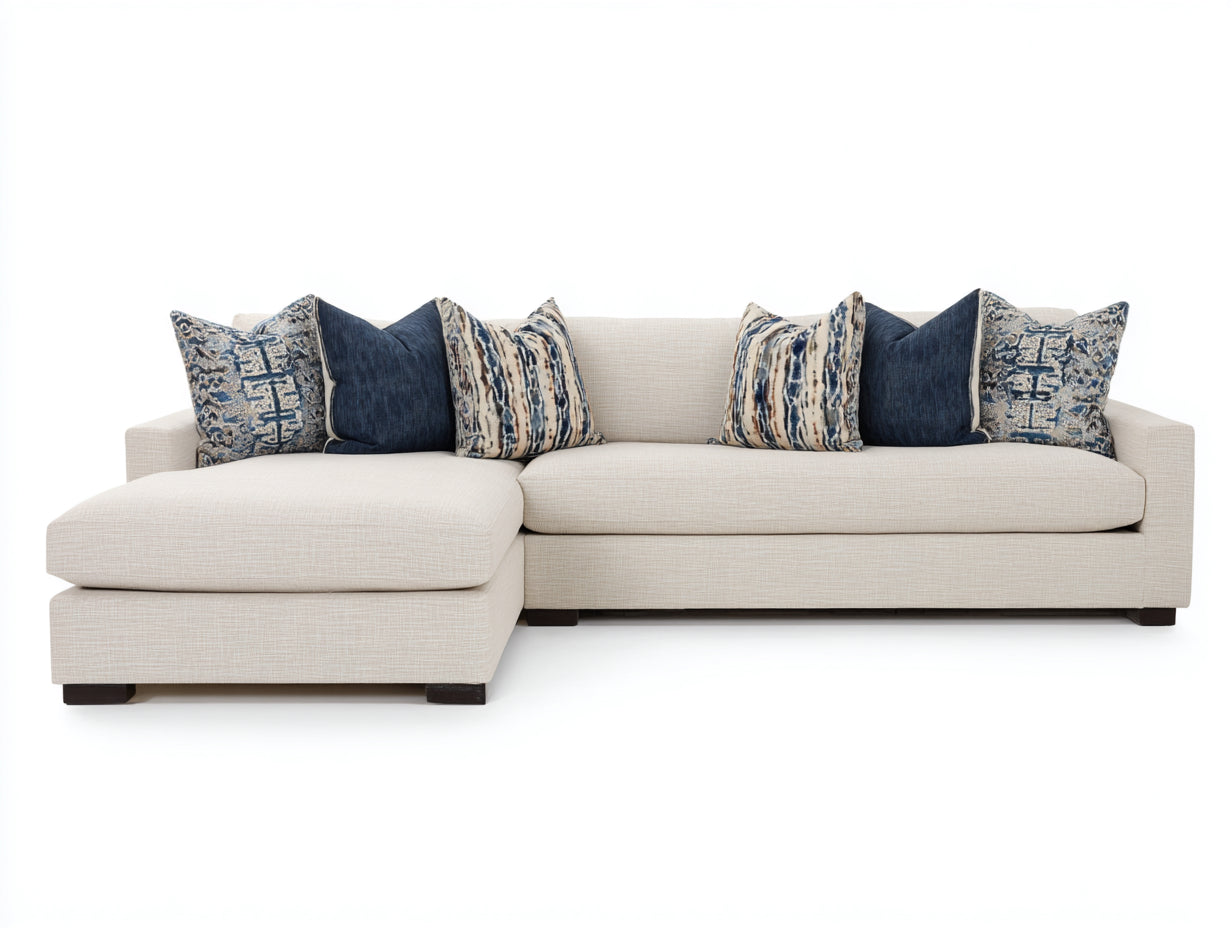 Sofás de esquina tapizado 320 x 220 x 85 cm - Beige - Diseño moderno con chaise longue y asientos amplios
