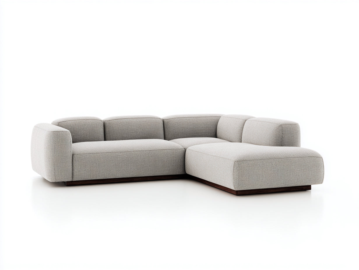 Sofás de esquina de tela 300 x 180 x 75 cm - Beige claro - Diseño moderno modular para salón