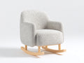 Mecedoras de tela y madera 75 x 85 x 95 cm - Blanco crema y madera natural - Diseño moderno para salón y dormitorio