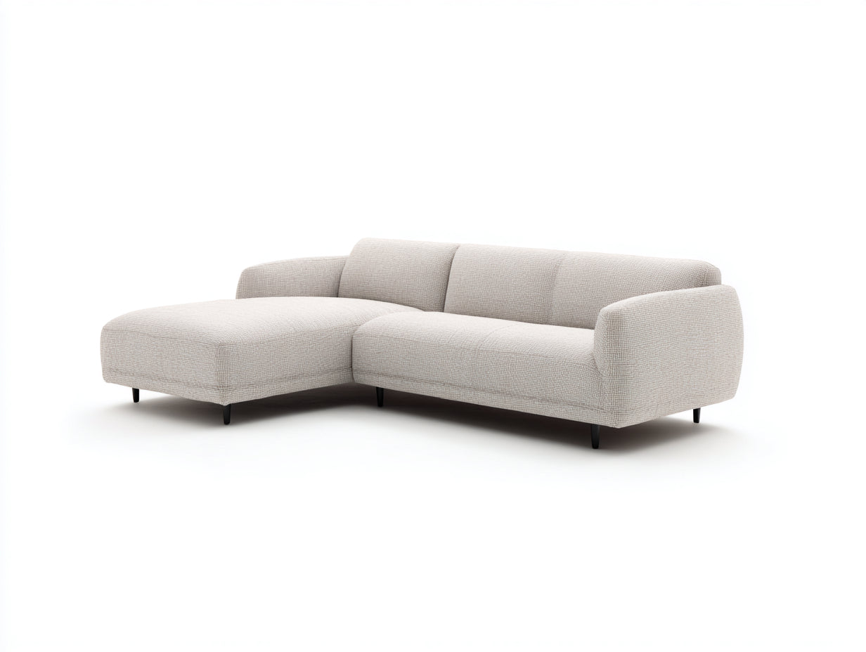 Sofás de esquina tapizado 280 x 220 x 85 cm - Beige - Diseño moderno con chaise longue y estructura cómoda