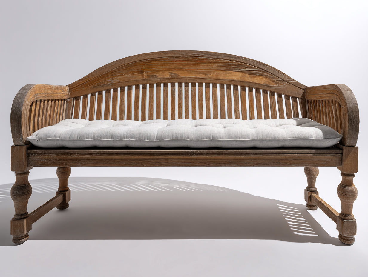 Bancos de jardín de madera 180x60x90 cm - Marrón natural - Diseño clásico con respaldo