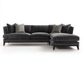 Sofás de esquina de tela 320 x 180 x 78 cm - Gris oscuro - Diseño moderno para salón amplio