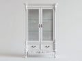 Vitrinas - madera y vidrio 110 x 40 x 190 cm - blanco - armario expositor clásico con cajones para salón y comedor