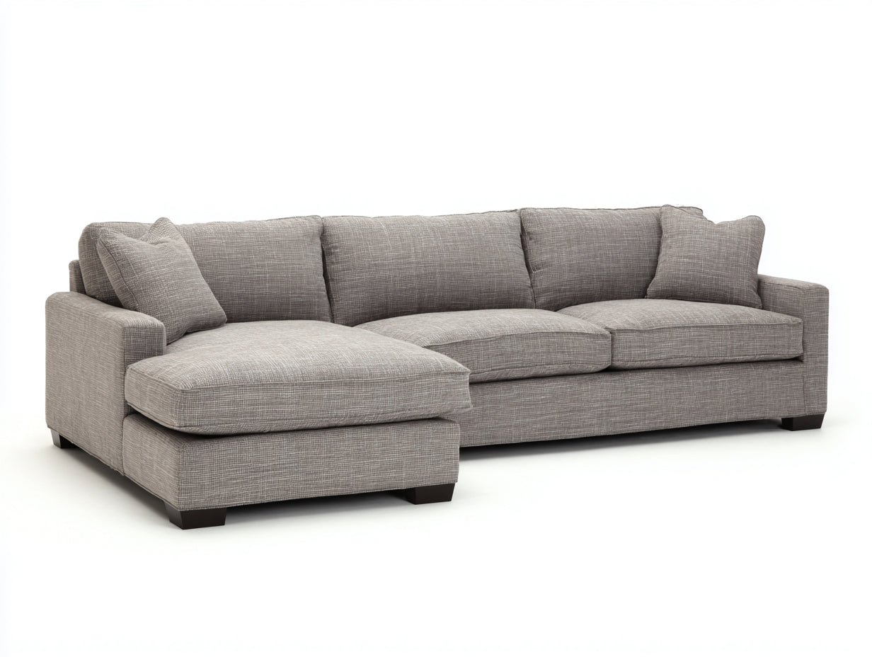 Sofás de esquina tapizado 330 x 230 x 85 cm - Gris claro - Diseño moderno con chaise longue y asientos espaciosos
