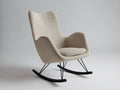 Mecedoras tapizadas 85 x 90 x 95 cm - Beige - Diseño ergonómico con base mecedora negra para interior