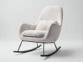 Mecedoras de tela y metal 80 x 85 x 95 cm - Blanco crema y negro - Diseño moderno con respaldo alto para salón y dormitorio