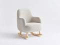 Mecedoras tapizadas - tejido bouclé y madera 78 x 82 x 90 cm - beige claro - sillón mecedora moderno con reposabrazos envolventes