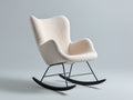 Mecedoras de interior tapizadas 78x82x92 cm - Blanco crema y negro - Diseño moderno