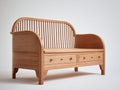 Bancos de jardín de madera maciza 180 x 60 x 85 cm - Madera natural - Diseño clásico con 2 cajones para exterior